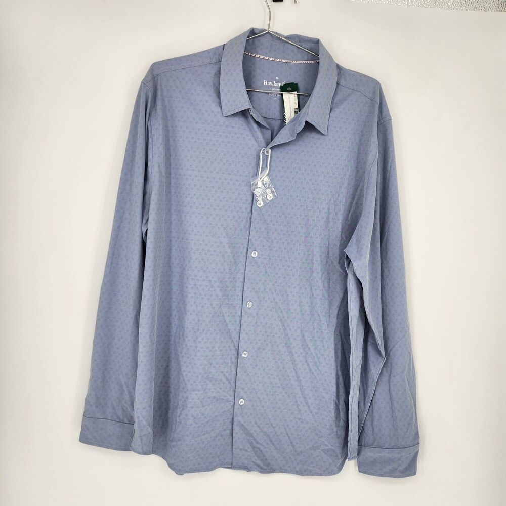 Hawker Rye Men's Blue XL Performance Prep Long Sleeve Shirt NWT
